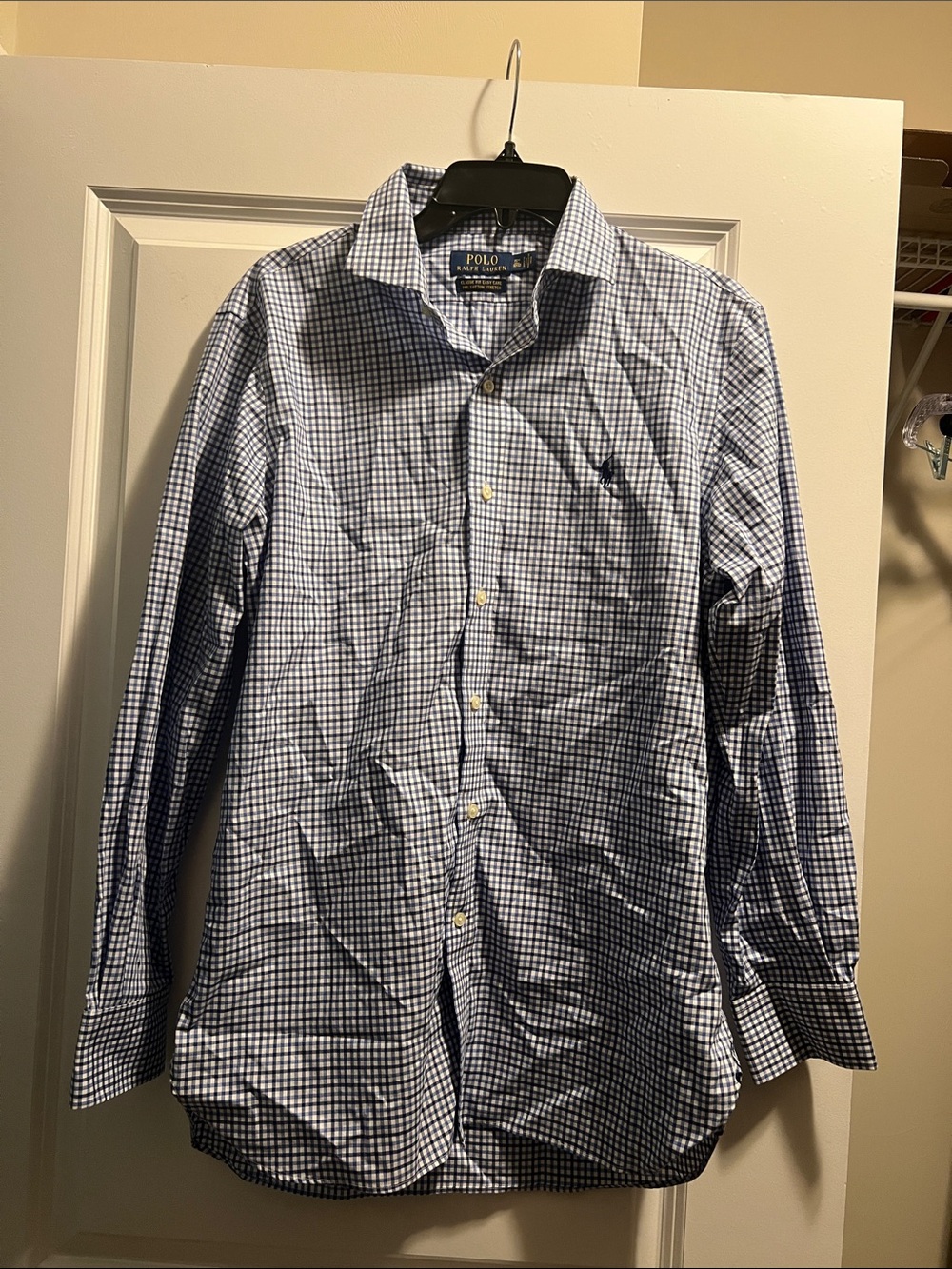 Polo by Ralph Lauren Navy and White Gingham Dress Shirt